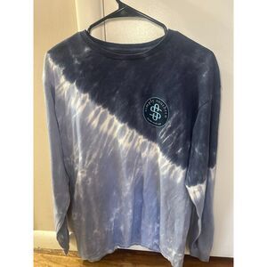 Simply Southern Golden Retriever Graphic Tee Blue Tie Dye Long Sleeve L Dog Mom